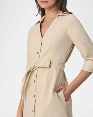 Shoshanna Raine Snap-Front Cotton Corduroy Midi Dress | Thumbnail 5