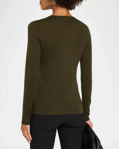 Neiman Marcus Superfine Cashmere Crewneck Sweater | Thumbnail 3 Neiman Marcus Superfine Cashmere Crewneck Sweater | Thumbnail 3