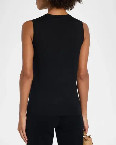 Neiman Marcus Superfine Cashmere Crewneck Shell | Thumbnail 3 Neiman Marcus Superfine Cashmere Crewneck Shell | Thumbnail 3