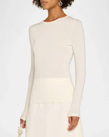 Neiman Marcus Superfine Cashmere Crewneck Sweater | Thumbnail 4 Neiman Marcus Superfine Cashmere Crewneck Sweater | Thumbnail 4