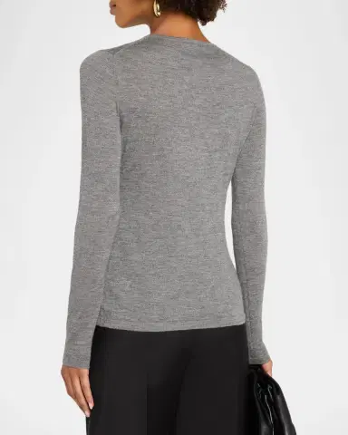 Neiman Marcus Superfine Cashmere Crewneck Sweater | Thumbnail 3 Neiman Marcus Superfine Cashmere Crewneck Sweater | Thumbnail 3