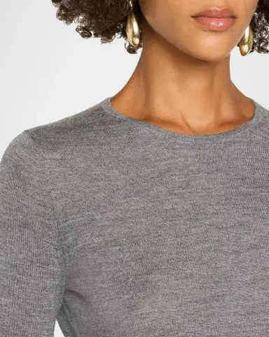 Neiman Marcus Superfine Cashmere Crewneck Sweater | Thumbnail 5 Neiman Marcus Superfine Cashmere Crewneck Sweater | Thumbnail 5