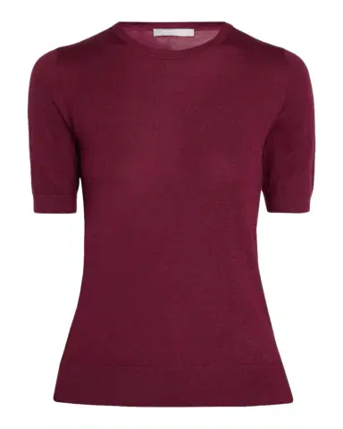 Neiman Marcus Superfine Cashmere Short-Sleeve Sweater | Thumbnail 1 Neiman Marcus Superfine Cashmere Short-Sleeve Sweater | Thumbnail 1