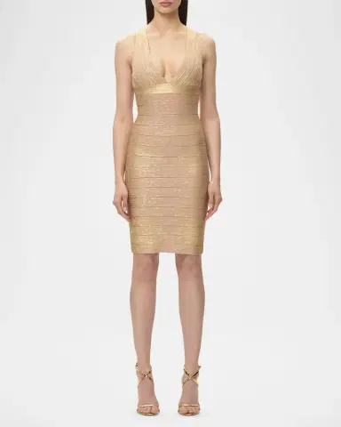 Hervé Léger The Metallic Bandage Mini Dress | Thumbnail 4 Hervé Léger The Metallic Bandage Mini Dress | Thumbnail 4