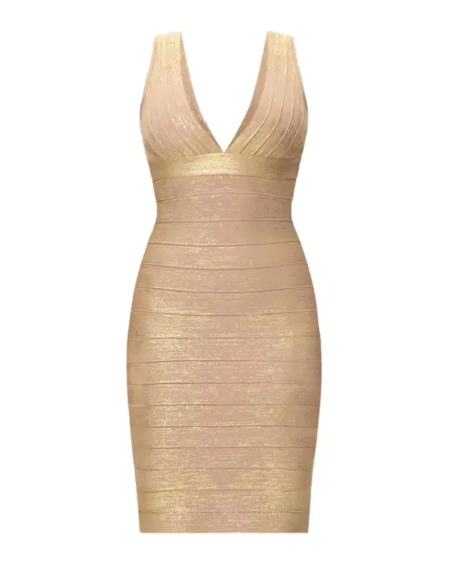 Hervé Léger The Metallic Bandage Mini Dress
