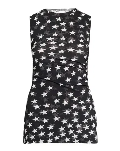 Stella McCartney Sleeveless Star-Print Ruched Mesh Top | Thumbnail 1 Stella McCartney Sleeveless Star-Print Ruched Mesh Top | Thumbnail 1