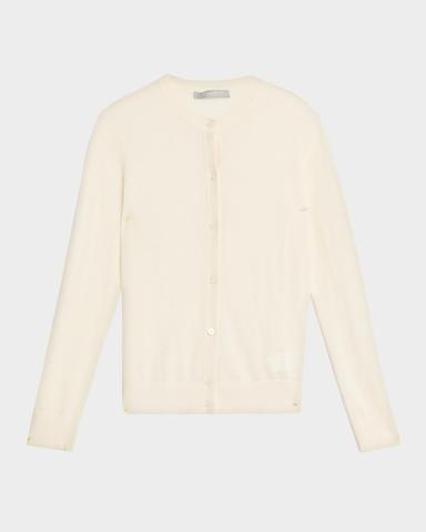 Neiman Marcus Superfine Cashmere Crewneck Cardigan | Thumbnail 1 Neiman Marcus Superfine Cashmere Crewneck Cardigan | Thumbnail 1