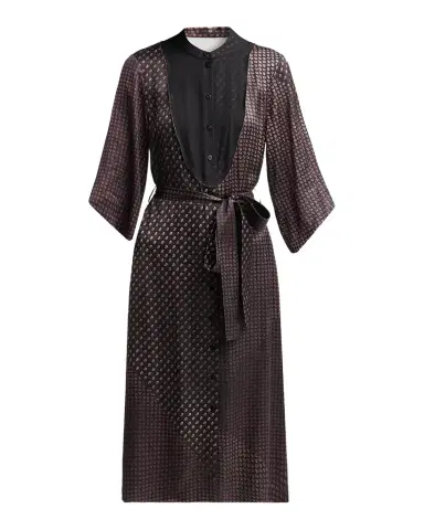 MM6 MAISON MARGIELA Belted Jacquard Silk Midi Dress | Thumbnail 1 MM6 MAISON MARGIELA Belted Jacquard Silk Midi Dress | Thumbnail 1