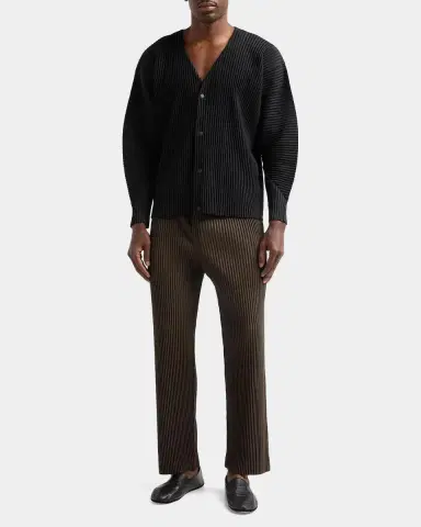 Homme Plissé Issey Miyake Men's Pleated Straight Leg Pull-On Pants | Thumbnail 2