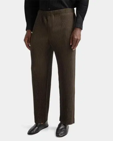 Homme Plissé Issey Miyake Men's Pleated Straight Leg Pull-On Pants | Thumbnail 4