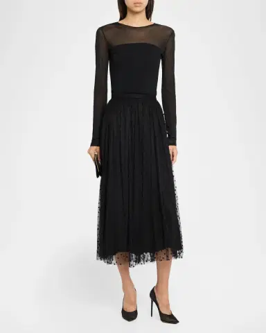 Alberta Ferretti Embroidered Tulle Midi Skirt | Thumbnail 2 Alberta Ferretti Embroidered Tulle Midi Skirt | Thumbnail 2