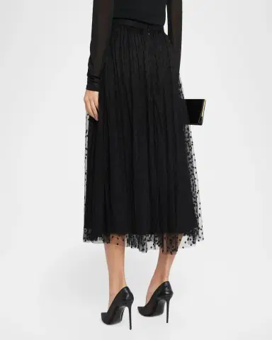 Alberta Ferretti Embroidered Tulle Midi Skirt | Thumbnail 3 Alberta Ferretti Embroidered Tulle Midi Skirt | Thumbnail 3