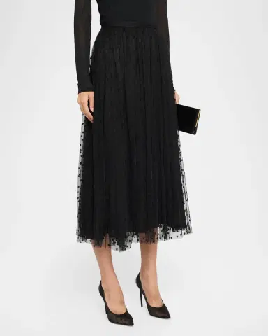 Alberta Ferretti Embroidered Tulle Midi Skirt | Thumbnail 4 Alberta Ferretti Embroidered Tulle Midi Skirt | Thumbnail 4
