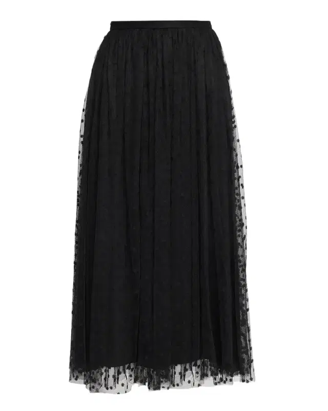 Alberta Ferretti Embroidered Tulle Midi Skirt