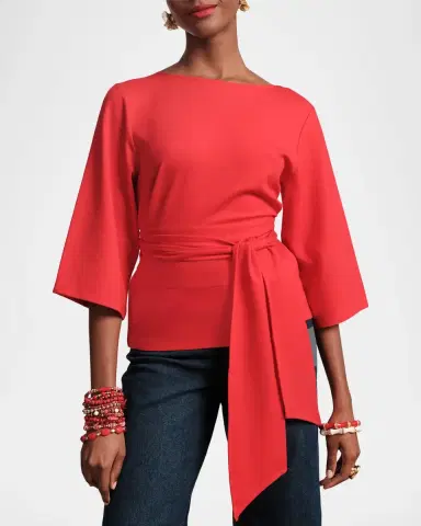 Frances Valentine Whitney Belted 3/4-Sleeve Top | Thumbnail 3 Frances Valentine Whitney Belted 3/4-Sleeve Top | Thumbnail 3