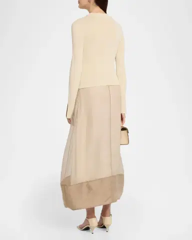 Simkhai Maril Mixed Media Bubble Midi Dress | Thumbnail 3 Simkhai Maril Mixed Media Bubble Midi Dress | Thumbnail 3