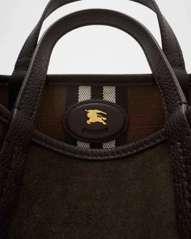 Burberry Mini Reversible Suede & Check Tote Bag | Thumbnail 2 Burberry Mini Reversible Suede & Check Tote Bag | Thumbnail 2