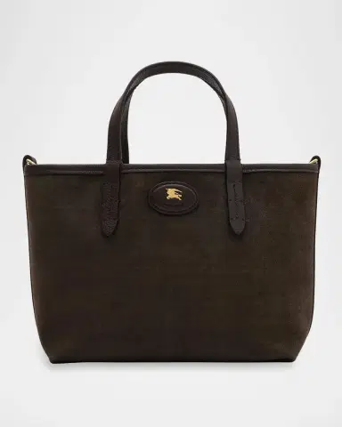 Burberry Mini Reversible Suede & Check Tote Bag | Thumbnail 4 Burberry Mini Reversible Suede & Check Tote Bag | Thumbnail 4