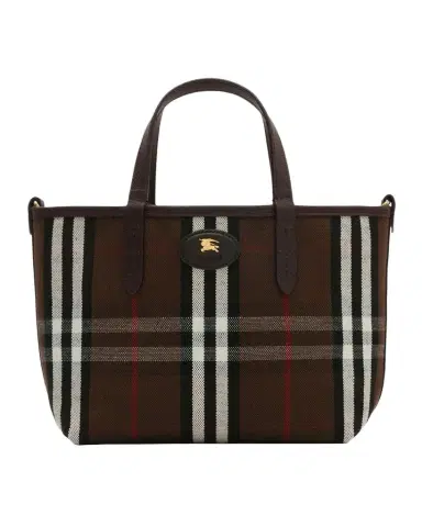 Burberry Mini Reversible Suede & Check Tote Bag | Thumbnail 1 Burberry Mini Reversible Suede & Check Tote Bag | Thumbnail 1