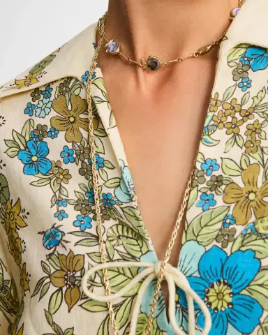 ALÉMAIS Sophia Boxy Floral-Print Linen Top | Thumbnail 7
