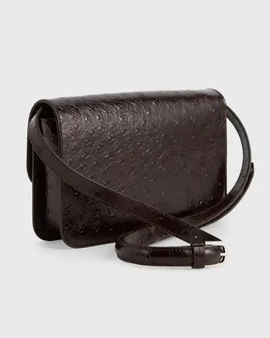 TOTEME T-Lock Ostrich-Embossed Leather Crossbody Bag | Thumbnail 2 TOTEME T-Lock Ostrich-Embossed Leather Crossbody Bag | Thumbnail 2