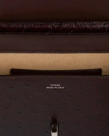 TOTEME T-Lock Ostrich-Embossed Leather Crossbody Bag | Thumbnail 3 TOTEME T-Lock Ostrich-Embossed Leather Crossbody Bag | Thumbnail 3
