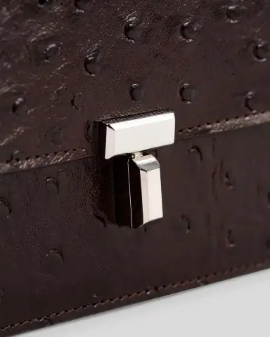 TOTEME T-Lock Ostrich-Embossed Leather Crossbody Bag | Thumbnail 4 TOTEME T-Lock Ostrich-Embossed Leather Crossbody Bag | Thumbnail 4
