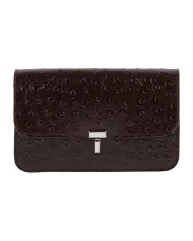 TOTEME T-Lock Ostrich-Embossed Leather Crossbody Bag | Thumbnail 1 TOTEME T-Lock Ostrich-Embossed Leather Crossbody Bag | Thumbnail 1