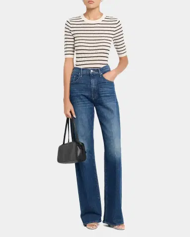 Frame The Stripe Pointelle-Knit Top | Thumbnail 2