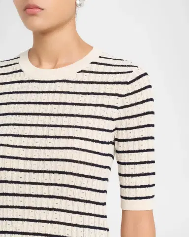 Frame The Stripe Pointelle-Knit Top | Thumbnail 5