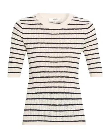 Frame The Stripe Pointelle-Knit Top | Thumbnail 1