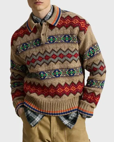 Polo Ralph Lauren Men's Fair Isle Wool-Blend Polo-Collar Sweater | Thumbnail 4