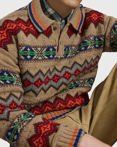 Polo Ralph Lauren Men's Fair Isle Wool-Blend Polo-Collar Sweater | Thumbnail 5