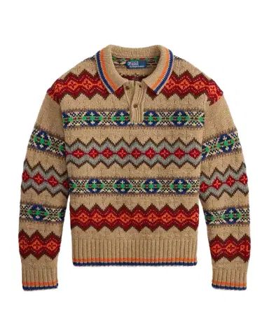 Polo Ralph Lauren Men's Fair Isle Wool-Blend Polo-Collar Sweater | Thumbnail 1