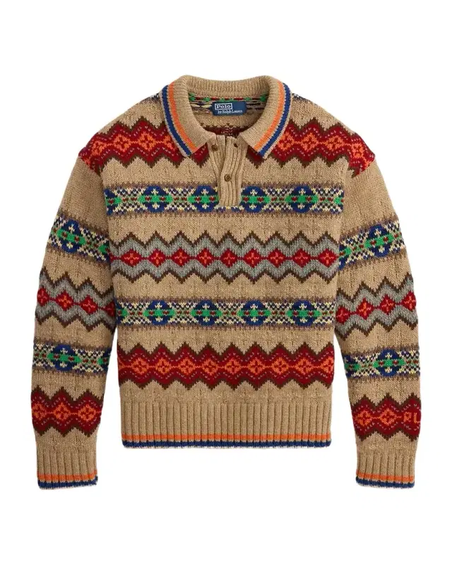 Polo Ralph Lauren Men's Fair Isle Wool-Blend Polo-Collar Sweater