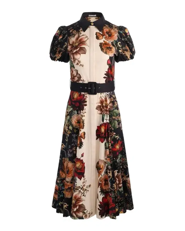 Alice + Olivia Henrietta Floral Belted Midi Dress