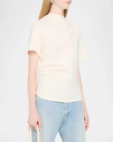 Le Jean Willow Cotton-Blend Draped T-Shirt | Thumbnail 4 Le Jean Willow Cotton-Blend Draped T-Shirt | Thumbnail 4
