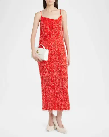 Bottega Veneta Viscose Fil Coupe Fringed Backless Midi Slip Dress | Thumbnail 2 Bottega Veneta Viscose Fil Coupe Fringed Backless Midi Slip Dress | Thumbnail 2