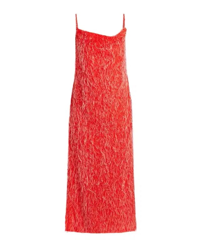 Bottega Veneta Viscose Fil Coupe Fringed Backless Midi Slip Dress