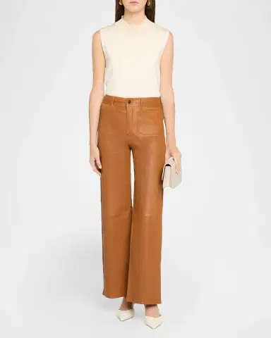 Frame The Modernist Leather Slim-Fit Palazzo Pants | Thumbnail 2