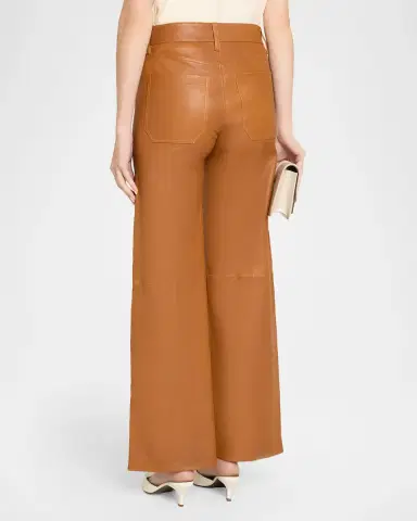 Frame The Modernist Leather Slim-Fit Palazzo Pants | Thumbnail 3