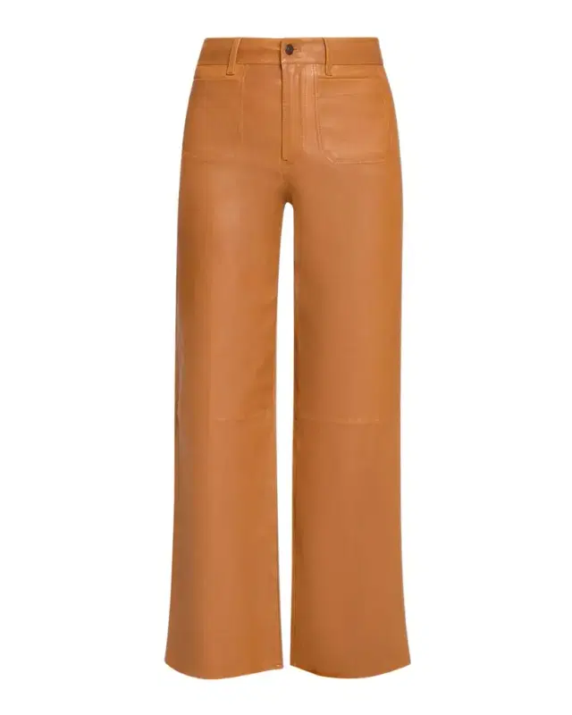 Frame The Modernist Leather Slim-Fit Palazzo Pants