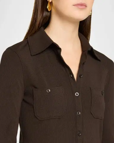 Frame The Pocket Rib-Knit Polo Shirt | Thumbnail 5