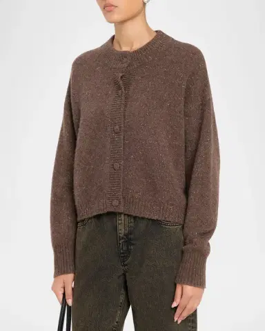 Frame Flecked Wool-Cashmere Cardigan | Thumbnail 4