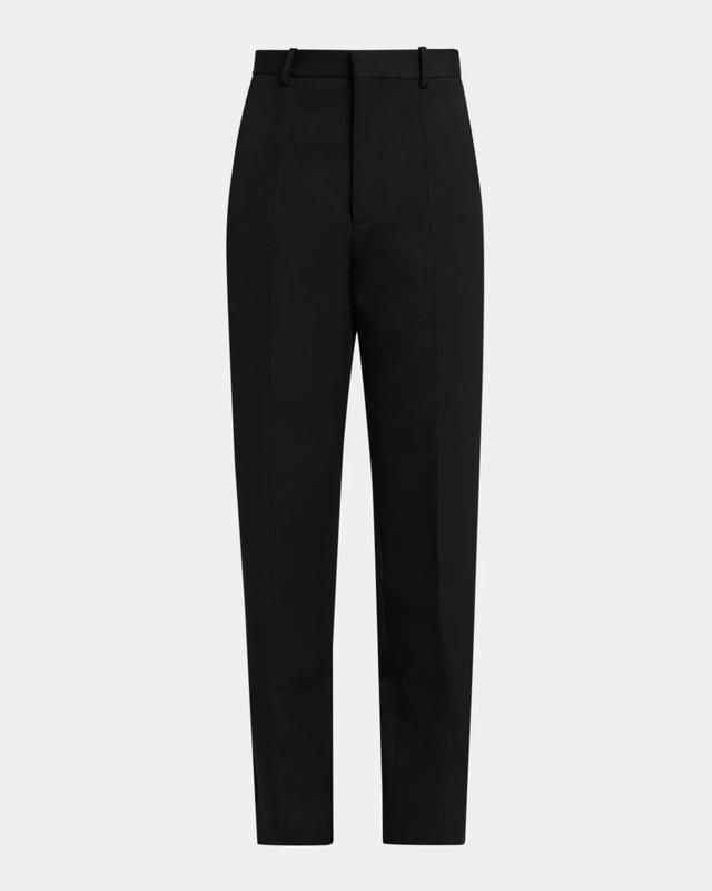 Bottega Veneta Wool Grain De Poudre Straight-Leg Split Hem Trousers