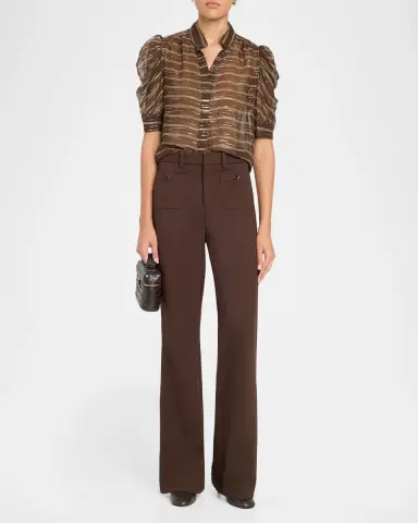 Frame The Gillian Striped Silk-Blend Top | Thumbnail 2