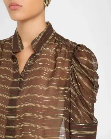 Frame The Gillian Striped Silk-Blend Top | Thumbnail 5