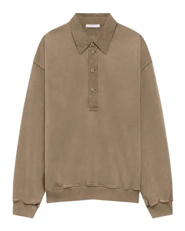 Helmut Lang Men's Terry Long-Sleeve Polo Shirt