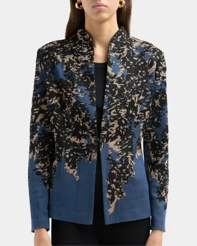 Misook Abstract-Knit Open-Front Jacket | Thumbnail 5