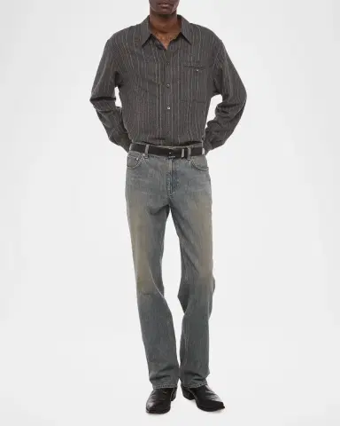 Helmut Lang Men's Pinstriped Relaxed-Fit Shirt | Thumbnail 2 Helmut Lang Men's Pinstriped Relaxed-Fit Shirt | Thumbnail 2